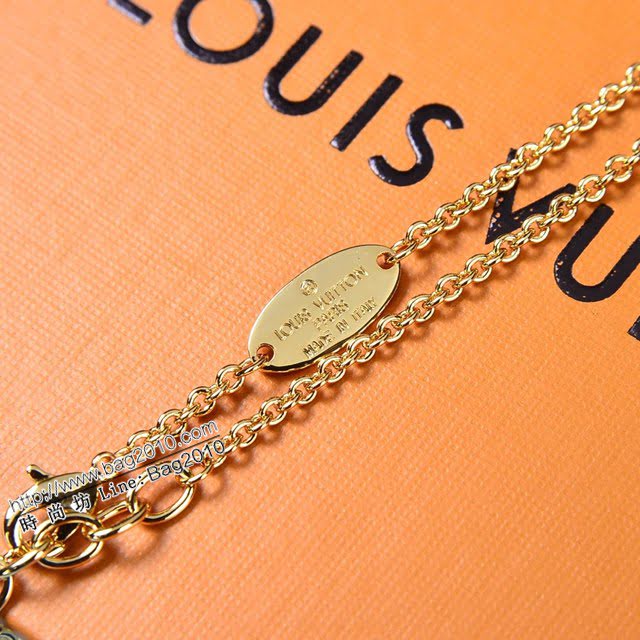 Louis Vuitton新款飾品 路易威登項鏈手鏈耳釘套裝 LV字母多花項鏈手鏈耳釘  zglv1852